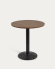 Tiaret round table in walnut wood finish with metal leg in a painted black finish, Ø 69.5cm