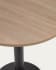 Tiaret round melamine table in natural finish with metal leg in a black finish, Ø 69,5 cm