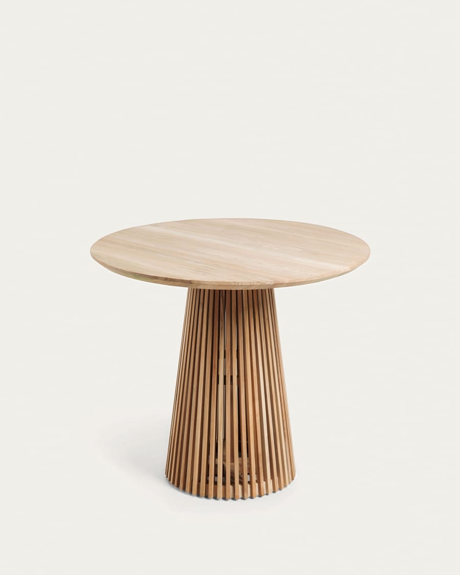 Neuken wang Decimale Jeanette ronde tafel van massief teakhout Ø 90 cm | Kave Home