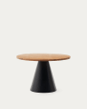 Στρογγυλό τραπέζι Wilshire από μασίφ ξύλο ακακίας και ατσάλινα πόδια σε μαύρο φινίρισμα, Ø 120εκ