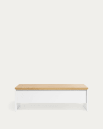Abilen oak wood lift-up coffee table in white lacquer 110 x 60 cm FSC 100%