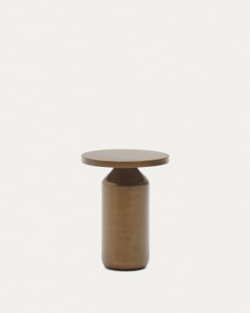 Mesa de apoio redonda Malya de metal com acabamento cobre Ø 40,5 cm