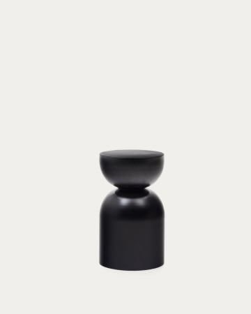 Tavolino Rachell in metallo verniciato nero opaco Ø 30,5 cm