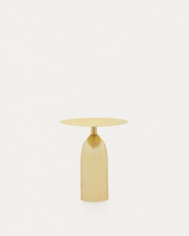 Matilda metal side table with a gold finish, Ø 48 cm