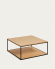Table basse Yoana en placage de chêne et structure en métal noir 80 x 80 cm
