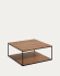Yoana coffee table with walnut veneer and painted black metal structure, 80 x 80 cm