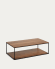 Yoana coffee table with oak walnut veneer and painted black metal structure, 110 x 60 cm