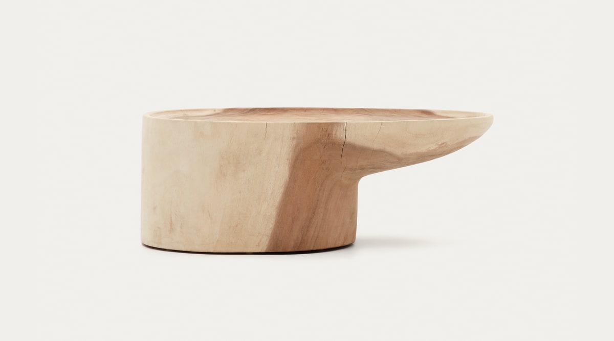 Table basse avec pied Mosi en bois de mungur Ø 90 x 50 cm | Kave Home®