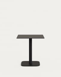 Tiaret Outdoor-Tisch schwarz mit schwarz lackiertem Metallbein 68 x 68 x 70 cm