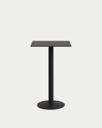 Tiaret high table in black with metal leg in a painted black finish 60 x 60 x 96 cm