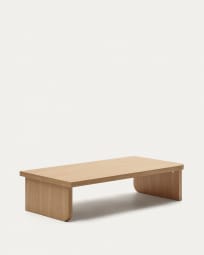 Oaq coffee table in oak wood veneer with natural finish, 140 x 75 cm