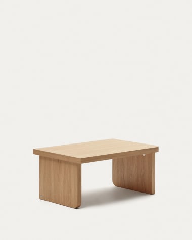Table basse Oaq en placage de chêne finition naturelle 82 x 60 cm