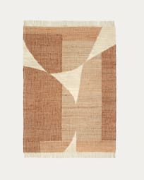 Cabanes yute and cotton rug, natural and brown, 160 x 230 cm
