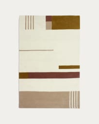 Cambrils 100% wool rug in beige and brown, 160 x 230 cm