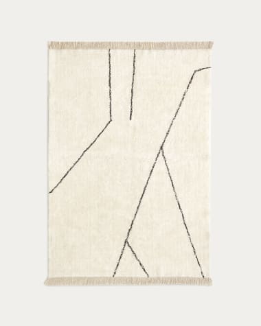 Dywan Mijas z biało-czarnej bawełny 160 x 230 cm