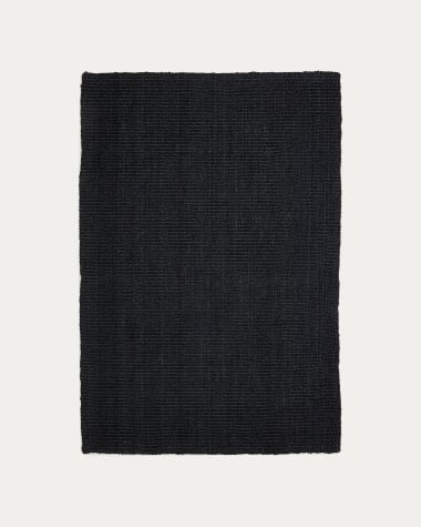 Zwart jute Madelin-vloerkleed 160 x 230 cm