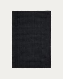 Alfombra Madelin de yute negro 160 x 230 cm