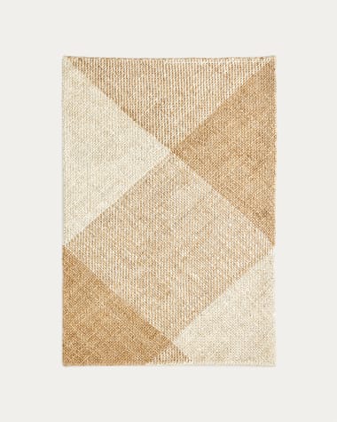 Maelan jute & cotton check rug 160 x 230 cm