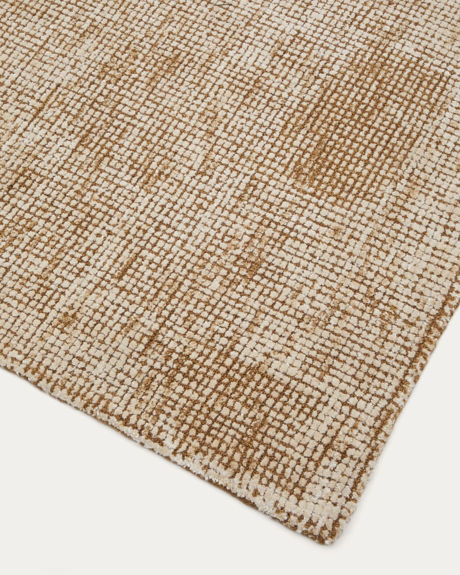 Alfombra Eneo con flecos beige y marrón 160 x 230 cm