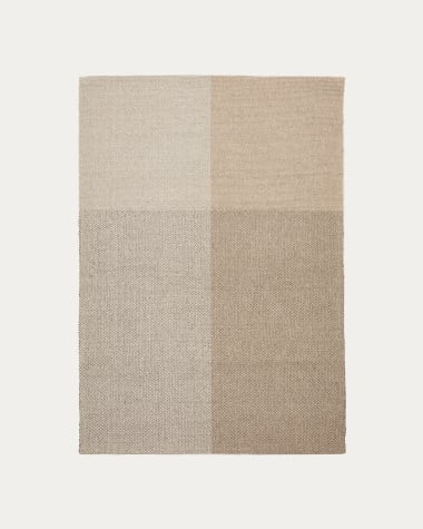 Sulema rug made of beige checkered wool 160 x 230 cm