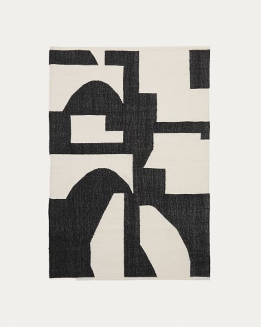 Sotty cotton rug in black and white 160 x 230 cm