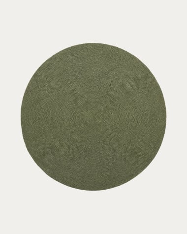 Groen rond tapijt Despas van synthetische vezels Ø 200 cm