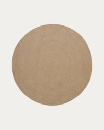 Despas beige round rug made from synthetic fibres Ø 200 cm