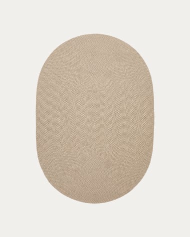 Rodhe beige oval rug 100% PET 160 x 230 cm
