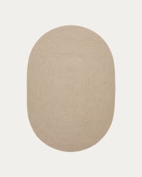 Catifa ovalada Rodhe 100% PET beix 160 x 230 cm