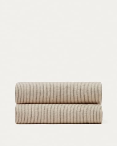 Couvre-lit Bedar 100% coton beige pour lit de 180/200 cm