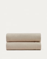 Colcha Bedar 100% algodón beige para cama de 150/160 cm