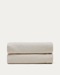 Narzuta Bedar z biało-beżowej bawełny na łóżko 90/135 cm