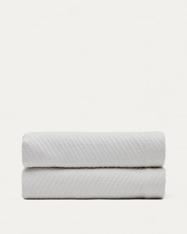 Couvre-lit Berga en coton blanc pour lit de 180/200 cm