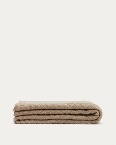 Malik beige knitted blanket 130 x 170cm