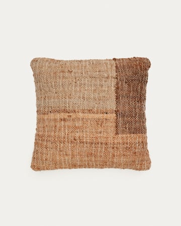 Poszewka na poduszkę Cabanes z juty i bawełny, naturalny i brązowy 45 x 45 cm