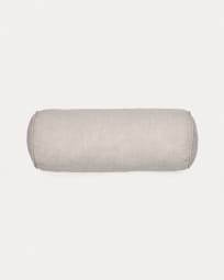 Forallac 100% linen roll cushion in beige