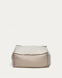 Forallac pouffe, 100% linen in beige, 50 x 50 cm