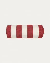 Nans 100% PET cylinder cushion with white and red stripes