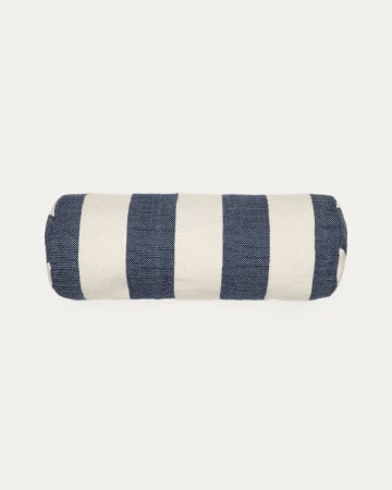 Nans 100% PET cylinder cushion with white and blue stripes