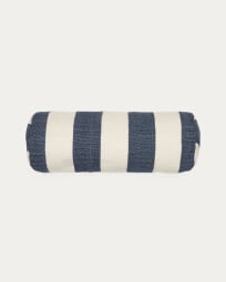 Nans 100% PET cylinder cushion with white and blue stripes