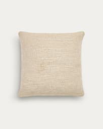 Machiel viscose cushion cover in natural white cotton 50  x 50 cm