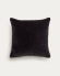 Housse coussin Julina 100% coton et velours noir avec bord blanc 45 x 45 cm