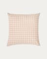 Housse de coussin  Yanil 100% coton à carreaux rose et beige 45 x 45 cm