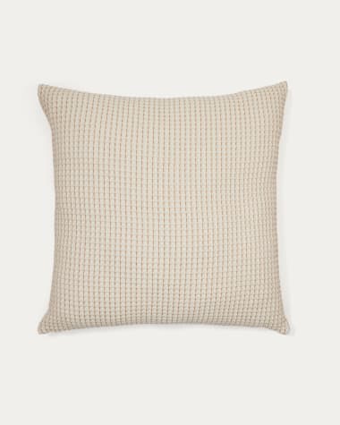 Senara set of 2 ecru cotton cushion covers with beige structure 50 x 50 cm