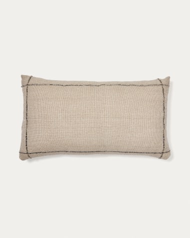 Mastella outdoor cushion cover in beige PET with black stitching 40 x 70 cm