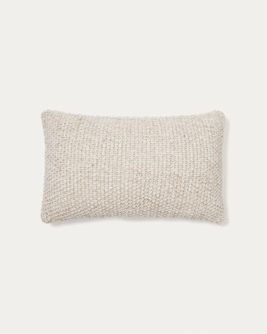 Capa de almofada Sunira de algodão e juta natural 50 x 30 cm