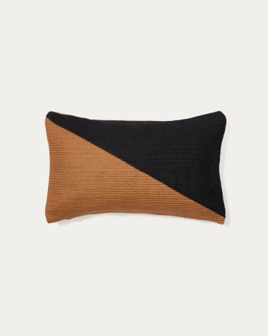 Saigua  cushion cover diagonal stripes black and brown 100% PET 30 x 50 cm