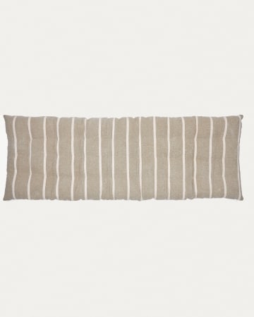 Cuscino per panca Margarida 100% cotone beige con stampa a righe senape 40 x 120 cm