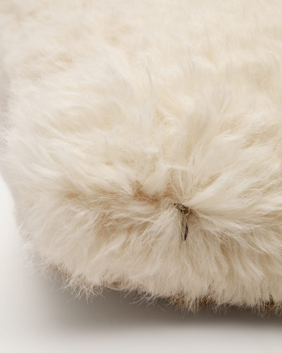Cuscino Silvy di pelo bianco 40 x 60 cm