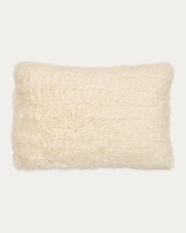 Cuscino Silvy di pelo bianco 40 x 60 cm